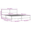 vidaXL Bettgestell Braun Eichen-Optik 120x190 cm Holzwerkstoff Metall