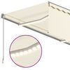 vidaXL Markise Manuell Einziehbar mit Rollo & LED 4x3 m Creme