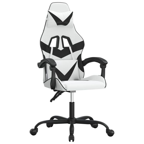 vidaXL Gaming-Stuhl Wei&szlig; und Schwarz Kunstleder