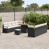 vidaXL Garten-Sofa-Set mit Kissen Schwarz und Creme 80 x 80 x 71 cm