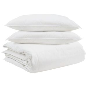 vidaXL Bettdecken Set mit Kissen 3 pcs Wei&szlig; Daunenfeder