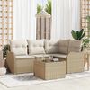 vidaXL Gartensofa-set 5 pcs Beige Poly-Rattan