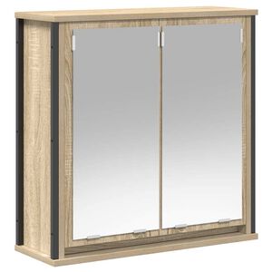 vidaXL Bad-Wandschrank mit Spiegel Sonoma-Eiche 60x21x60 cm