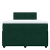 vidaXL Boxspringbett mit Matratze Dunkelgr&uuml;n 120x200 cm Samt