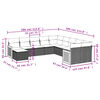 vidaXL 11-tlg. Garten-Sofagarnitur mit Kissen Grau Poly Rattan