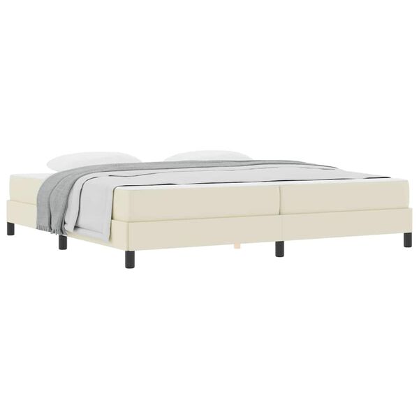 vidaXL Bett mit Matratze Creme 200 x 200 cm Kunstleder