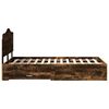 vidaXL Bettrahmen Ger&auml;ucherte Eiche 135 x 190 cm Holzwerkstoff