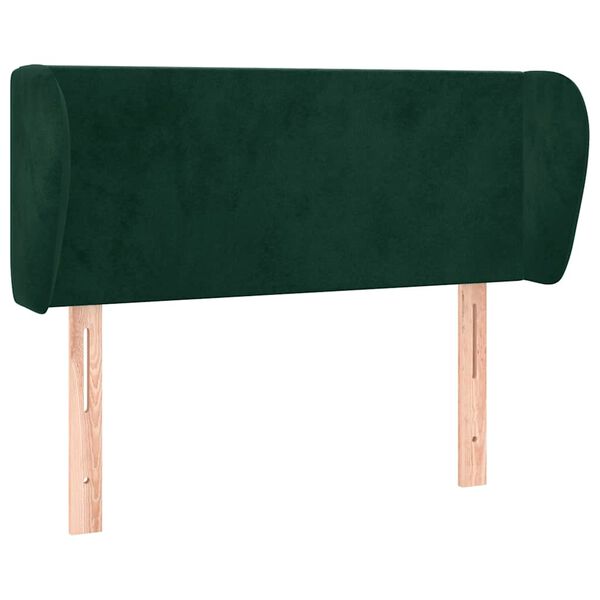 vidaXL Kopfteil mit Ohren Dunkelgr&uuml;n 93x23x78/88 cm Samt