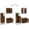 vidaXL 3-tlg. Badm&ouml;bel-Set R&auml;uchereiche Holzwerkstoff