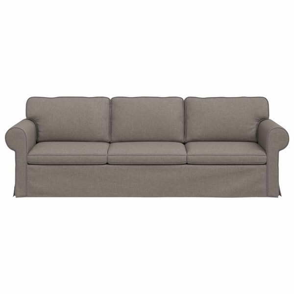 vidaXL Sofa 210cm Taupe Metall