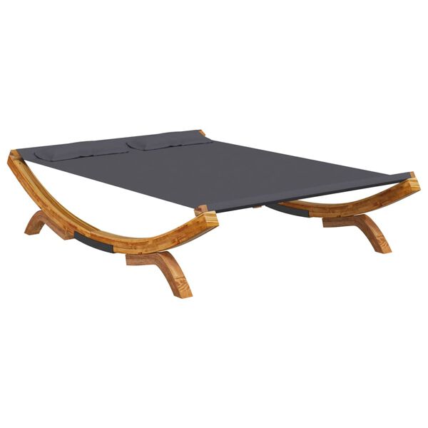 vidaXL Sonnenliege 165x188,5x46 cm Bugholz Massiv Anthrazit