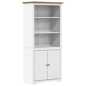 vidaXL B&uuml;cherregal BODO Wei&szlig; und Braun 82x40x173 cm Massivholz Kiefer