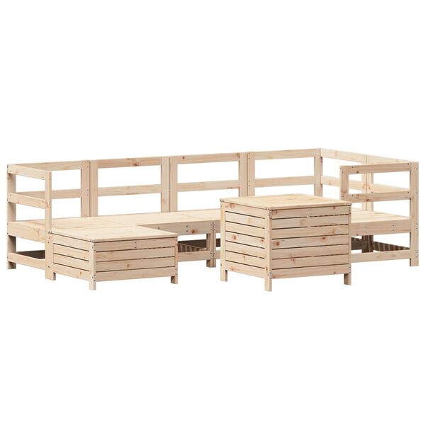 vidaXL 7-tlg. Garten-Sofagarnitur Massivholz Kiefer