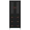 vidaXL Highboard-Schrank mit Regal 2 pcs Schwarz Eichen-Optik