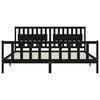 vidaXL Massivholzbett mit Kopfteil Schwarz 200x200 cm
