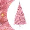 vidaXL Künstlicher vorbeleuchteter Weihnachtsbaum Rosa 210 cm PVC