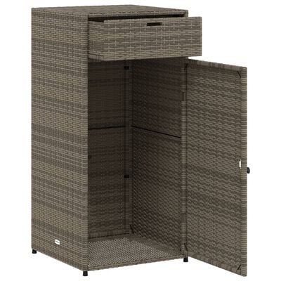 vidaXL Gartenschrank Grau 55x55x111 cm Poly Rattan