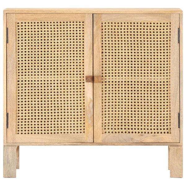vidaXL Sideboard 80x30x73 cm Mango Massivholz und Rohrgeflecht