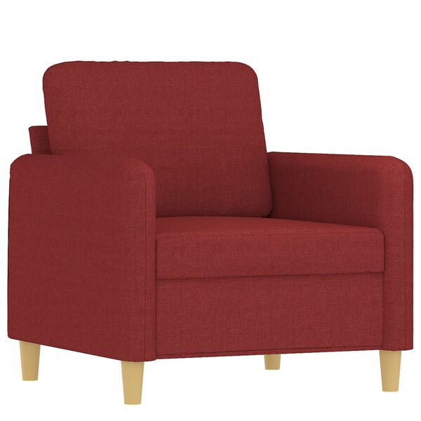 vidaXL Sessel mit Hocker Weinrot 60 cm Stoff