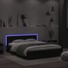 vidaXL Bettgestell mit LED ohne Matratze Schwarz 150x200 cm