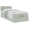 vidaXL Ottoman-Bett mit Matratze Hellgrau 100x200 cm Samt