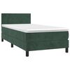vidaXL Boxspringbett mit Matratze Dunkelgr&uuml;n 90x200 cm Samt