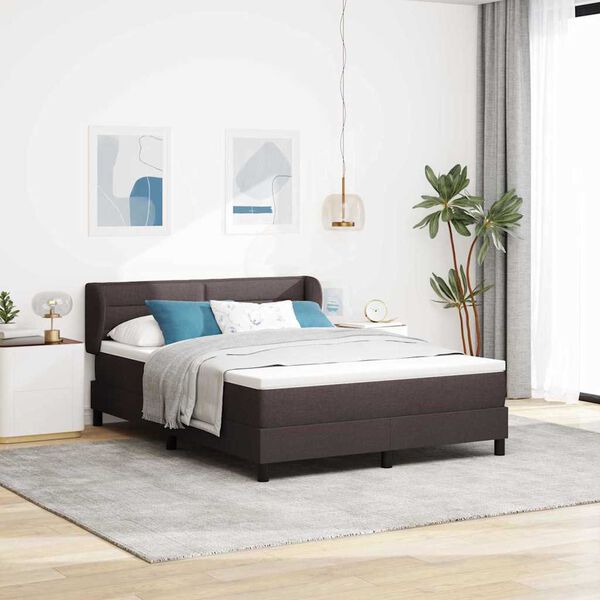vidaXL Boxspringbett mit Matratze Dunkelbraun 140 x 190 cm Stoff