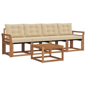 vidaXL Outdoor-Sofagarnitur 5 stk. Natur und Beige