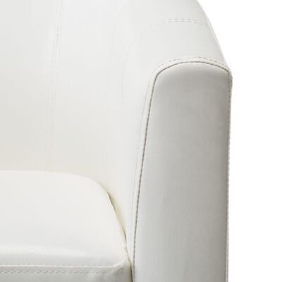 vidaXL Sessel mit Fußhocker Weiß Kunstleder