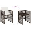 vidaXL 9-tlg. Garten-Essgruppe mit Kissen Braun Poly Rattan