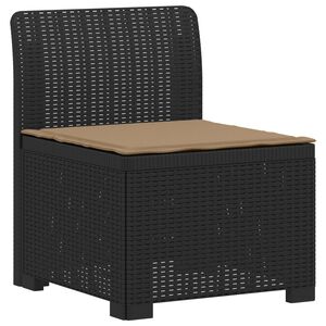 vidaXL 1-Sitzer Garten-Sofa mit Kissen Rattan-Look PP Anthrazit