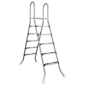 vidaXL Leiter f&uuml;r Aufstellpools 224 x 175 cm 5-stufig Edelstahl 304