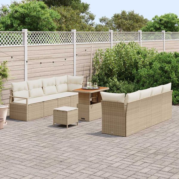 vidaXL Garten-Sofa-Set mit Kissen Beige und Creme 90 x 55 x 71 cm