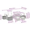 vidaXL Garten-Sofa-Set mit Kissen mit Kissen 10 pcs Beige und Hellgrau