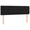 vidaXL Boxspringbett mit Matratze & LED Schwarz 160x200 cm Samt