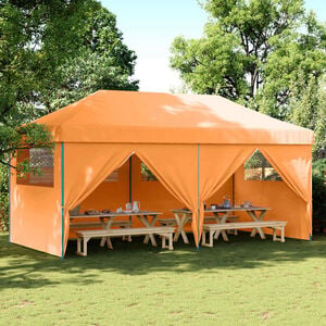 vidaXL Partyzelt Faltbar Pop-Up mit 4 Seitenteilen Orange