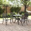 vidaXL Garten Essgruppe 5 pcs Schwarz 90 x 90 x 75 cm Gussaluminium