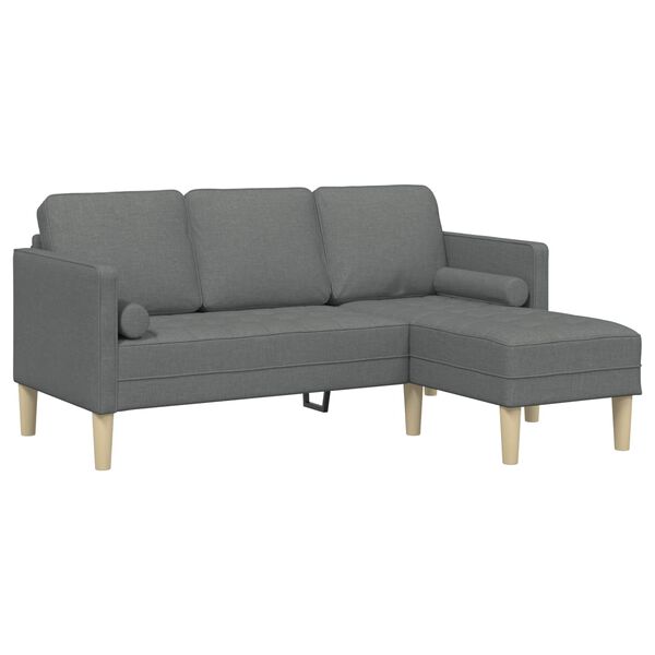vidaXL Sofa Set mit Kissen 2 pcs Dunkelgrau Polyester