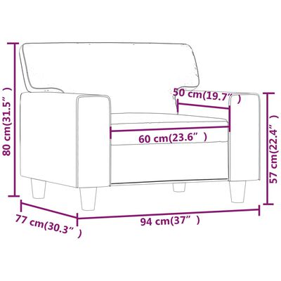 vidaXL Sessel Creme 60 cm Kunstleder