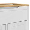 vidaXL Badezimmerm&ouml;bel-Set mit T&uuml;r FLORO 3 pcs Wei&szlig; Massivholz Kiefer