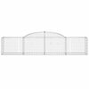 vidaXL Gabionen mit Hochbogen 15 Stk. 300x50x60/80 cm Verzinktes Eisen