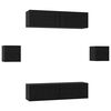 vidaXL TV-Schrankset 6 pcs Schwarz Eichen-Optik Holzwerkstoff