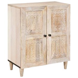 vidaXL Sideboard Wei&szlig; 60 x 33 x 75 cm massives Mangoholz
