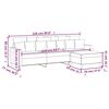 vidaXL 3-Sitzer-Sofa mit Hocker Weinrot 210 cm Samt
