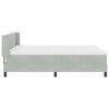 vidaXL Boxspringbett mit Matratze Hellgrau 190 x 140 cm Samt