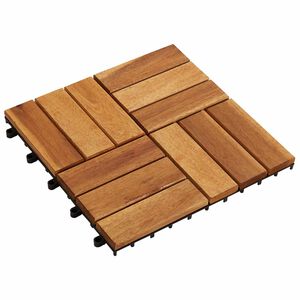 vidaXL Terrassenfliese 20 Stk. Braun 30 x 30 cm Akazien-Hartholz
