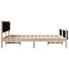 vidaXL Bettrahmen Schwarz 140 x 200 cm Massives Kiefernholz