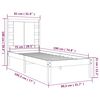 vidaXL Massivholzbett Schwarz 75x190 cm