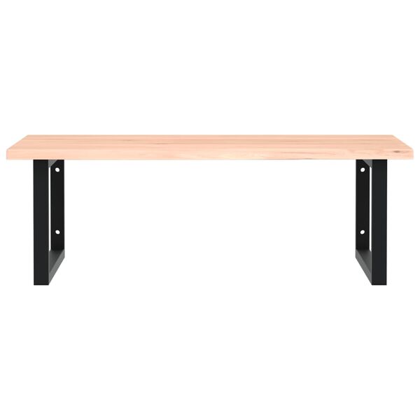 vidaXL Waschtischplatte mit Halterung Stahl und Massivholz Eiche