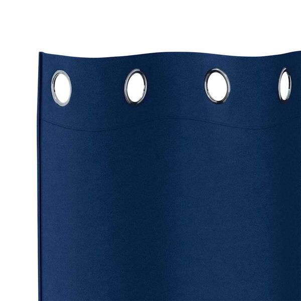 vidaXL Verdunkelungs-Vorh&auml;nge mit Ringen 2 pcs Dunkelblau 225 x 140 cm